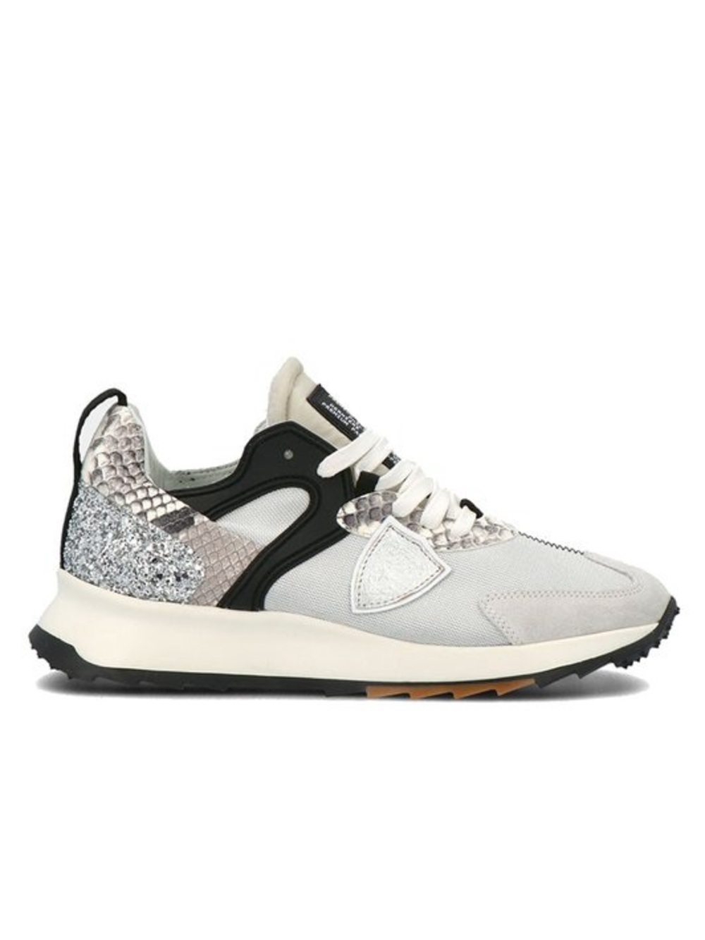 Philippe Model Royale Sneaker Python Beige Glitter Low Top Size 39